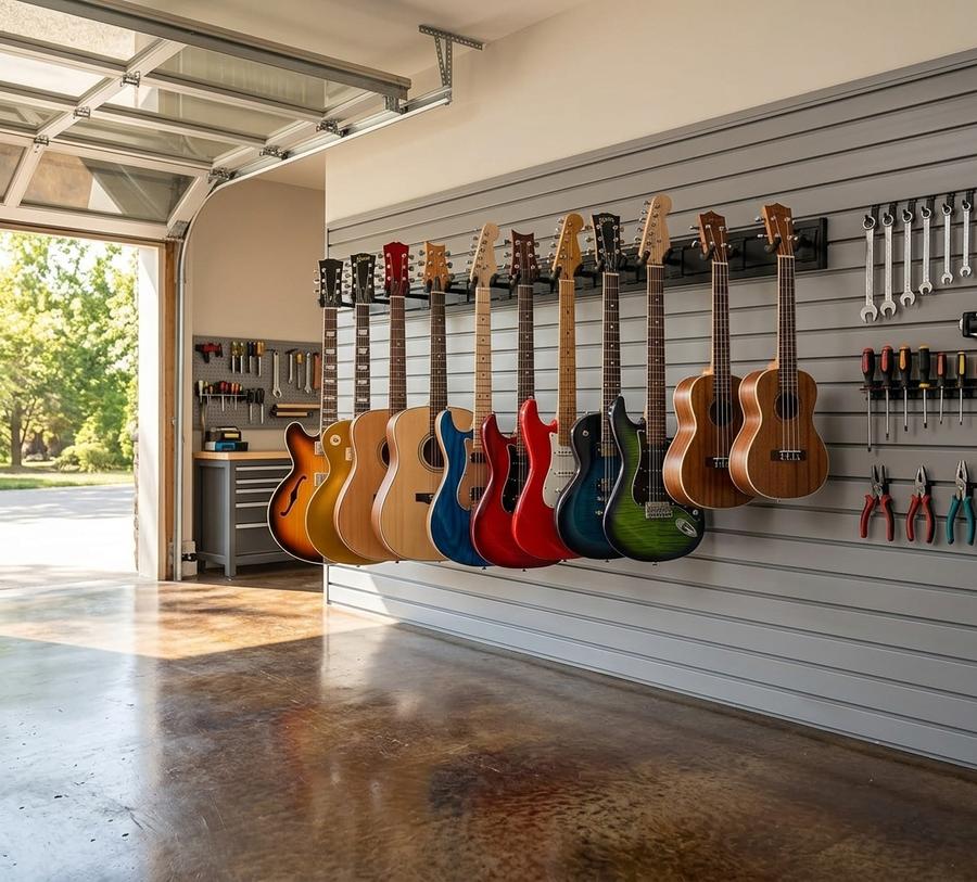 95-Inch Guitar Wall Mount, 16 Hangers installed