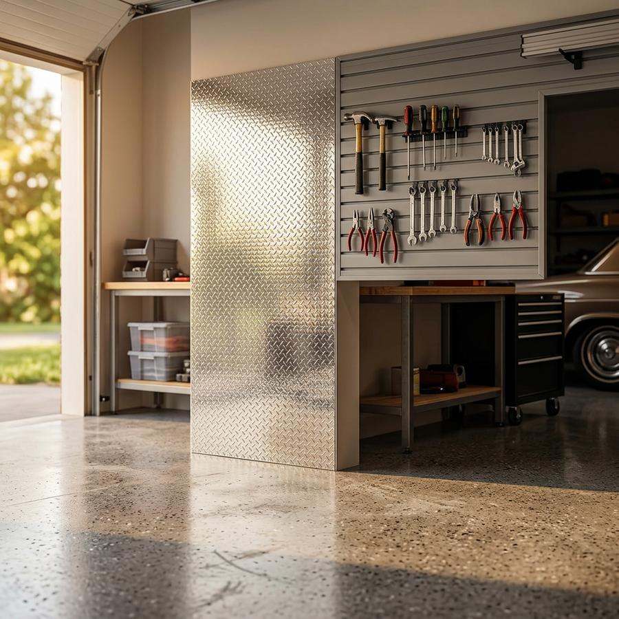 Aluminum Diamond Plate Sheet 24 x 48 in installed